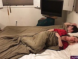 Stepson and stepmom sleep together and fuck while visiting family  - Erin Electra